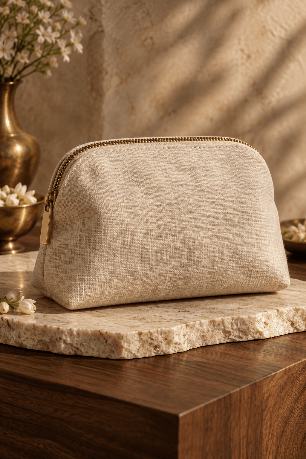 Linen Beauty Pouch